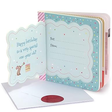 Now You Are One: Greeting Card Board Book with Personalization Flap, 1st Birthday Gift